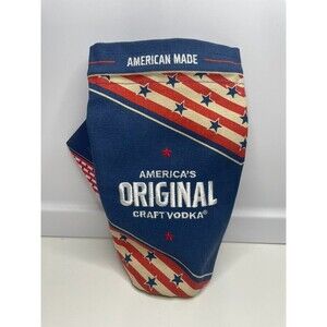 Titos Vodka Bottle Gift Bag Drawstring Collectible Canvas USA Patriotic Color